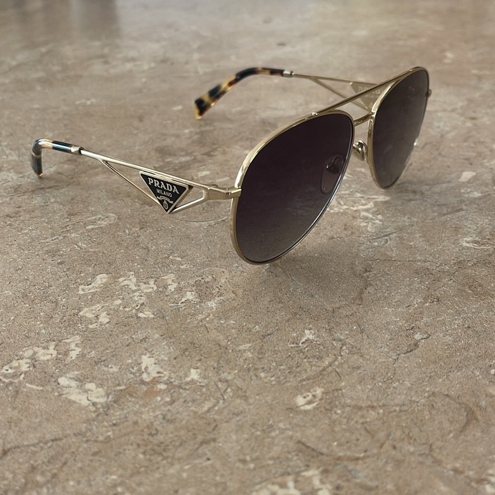 Prada Gold Aviator Sunglasses